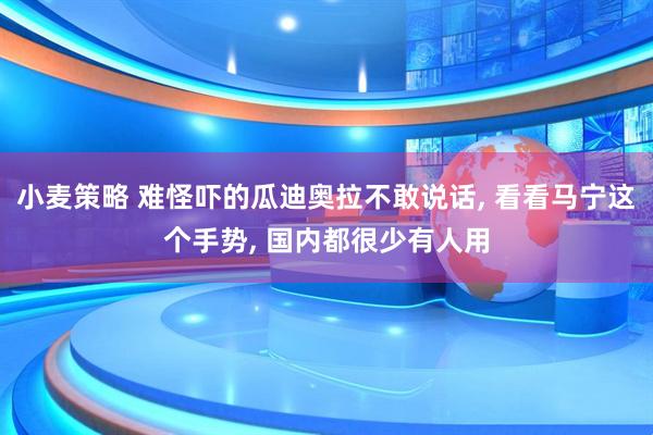 小麦策略 难怪吓的瓜迪奥拉不敢说话, 看看马宁这个手势, 国内都很少有人用